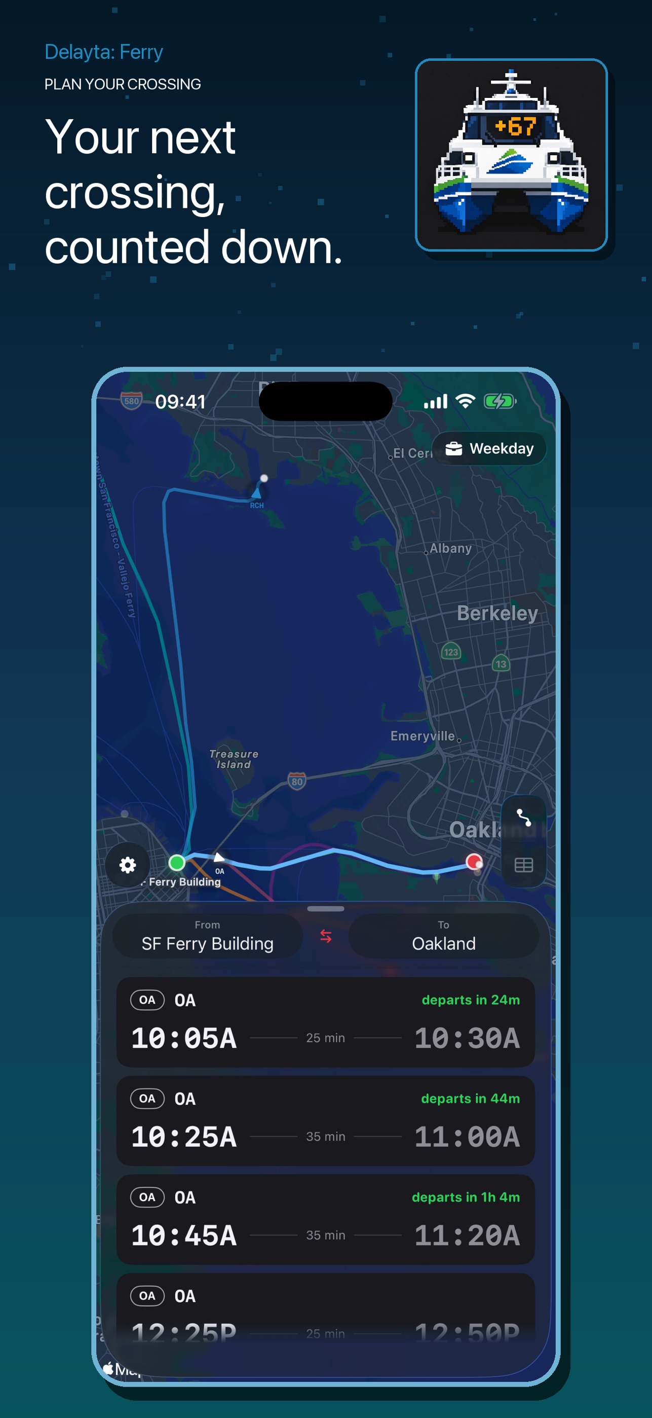Screenshot 2 of SF Bay Ferry Schedule Tracker