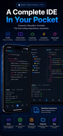 Code IDE: Python Java C++ Html iPhone screenshot