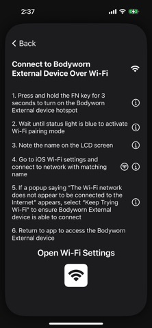 Bodyworn Companion iPhone screenshot