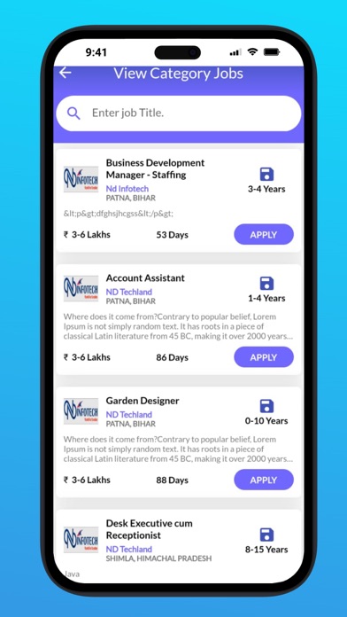 Screenshot 1 of Hire Job India App