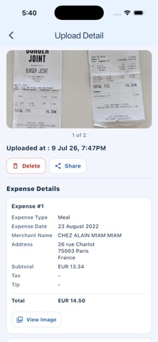 Receipt-Snap iPhone screenshot