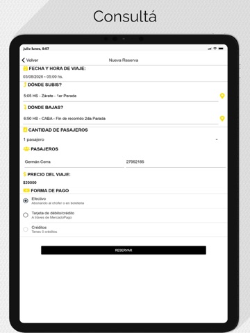 Onebus iPad screenshot