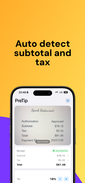PreTip: Tip Calculator Screenshot 4 of 7
