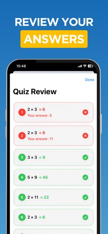 Multiplication, times tables screenshot