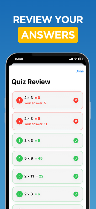 Multiplication, times tables Screenshot 4 of 5