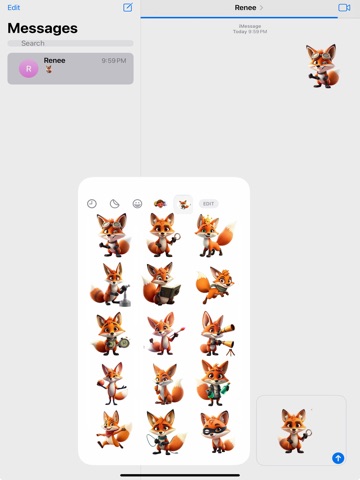 Clever Fox Stickers iPad screenshot