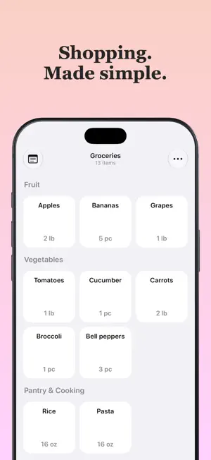 Toteo: Grocery List & Recipes screenshot 1