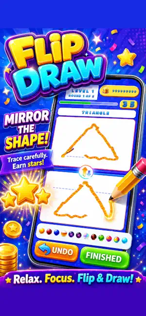 FlipDraw: Mirror Puzzle screenshot 1