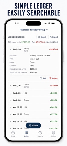 Meeting Treasurer iPhone screenshot