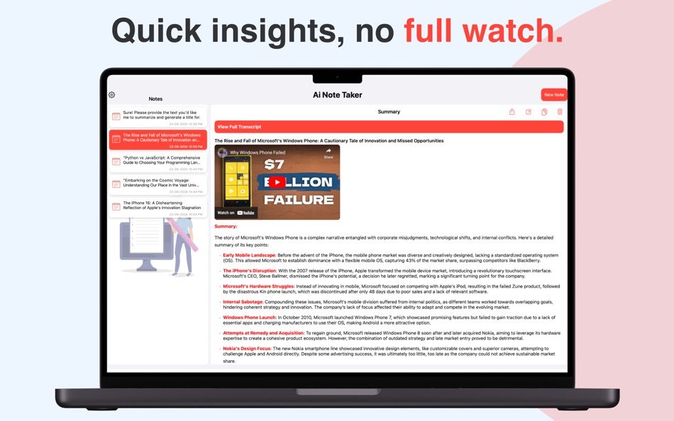 #2. Summarizer for YouTube Videos (macOS) 由: Code Vision Labs