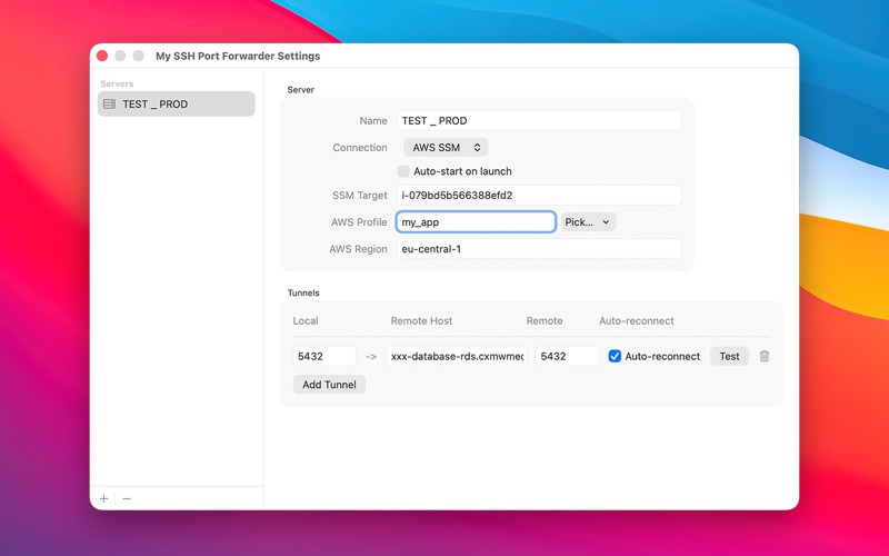 My SSH Port Forwarder screenshot