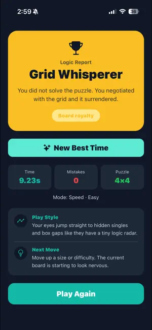 Mini Sudoku - Brain Game screenshot 1