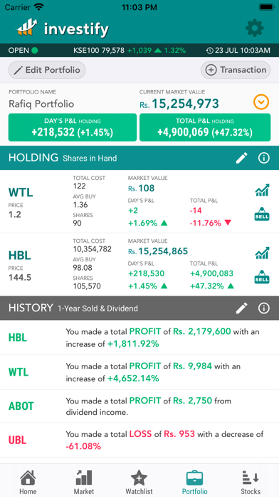 Investify PSX Stocks Pakistan Screenshot