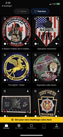 Challenge Coin Check iPhone screenshot