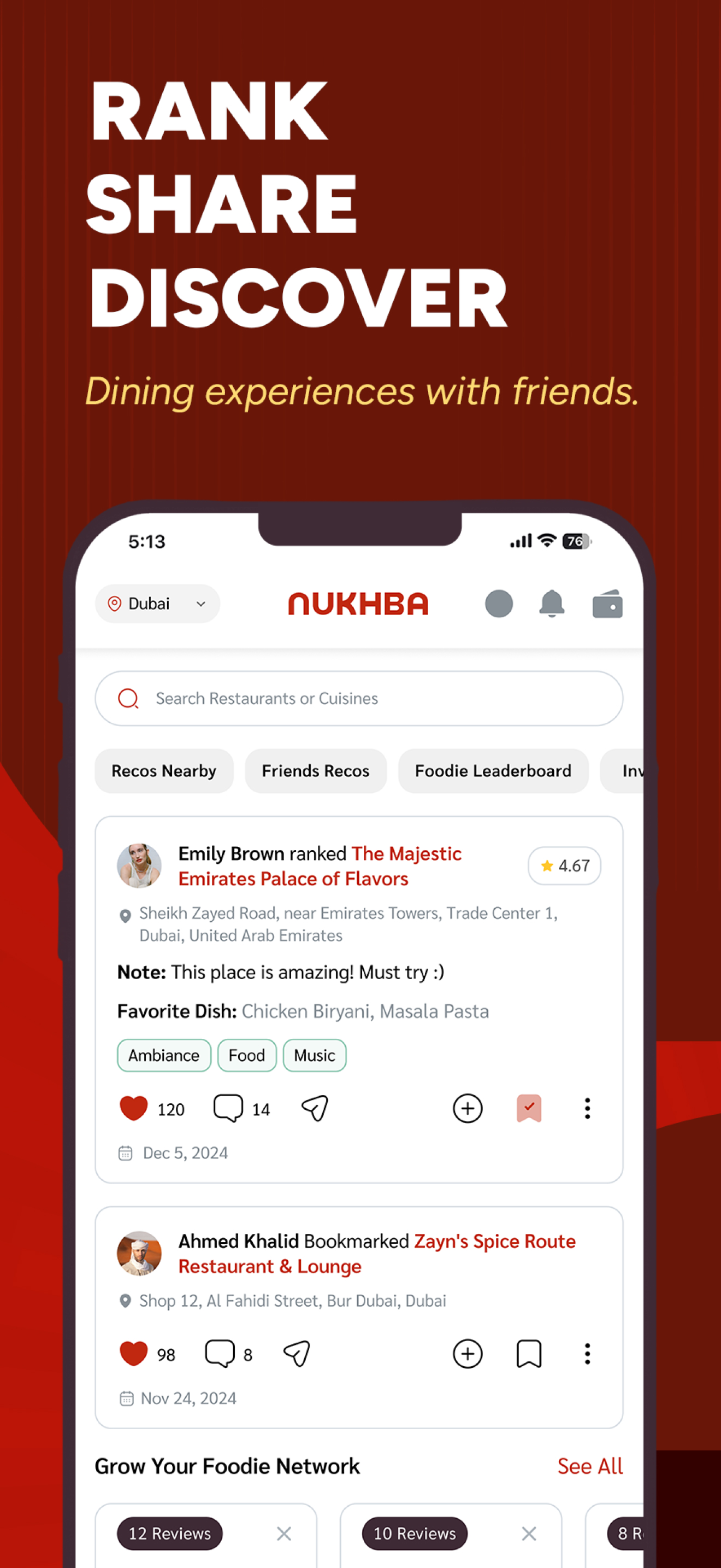 Nukhba Social: Foodie Network