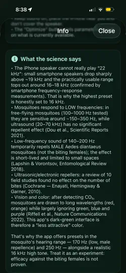 Screenshot von Mosquiter auf dem iPhone 3