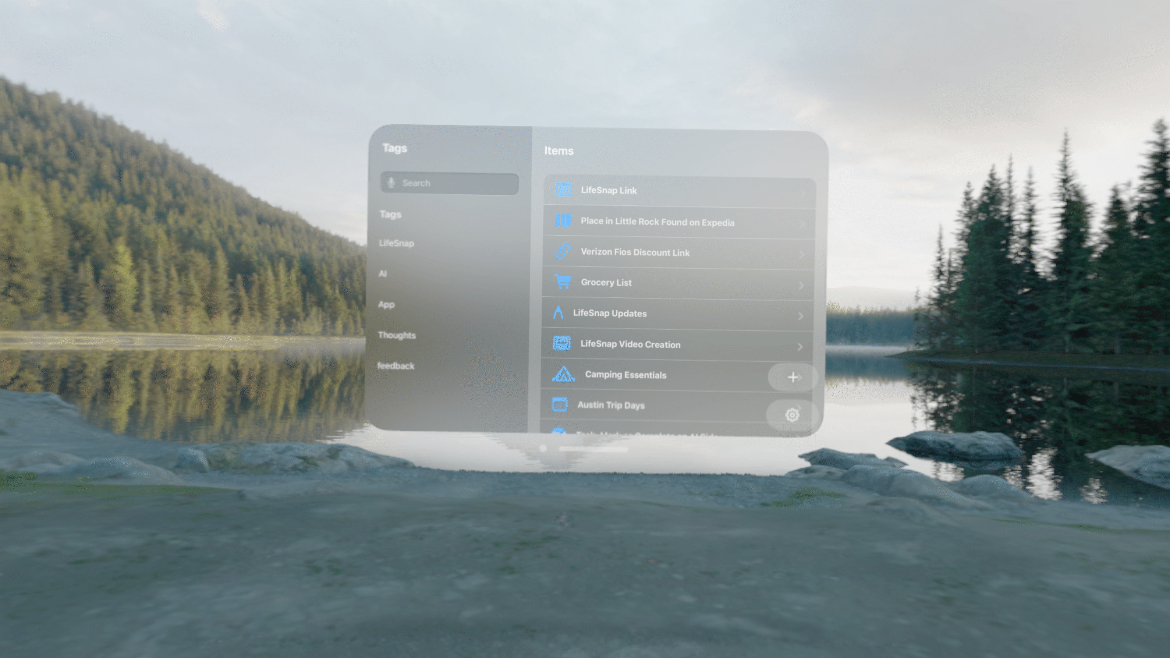 Quick Capture: LifeSnap Notes