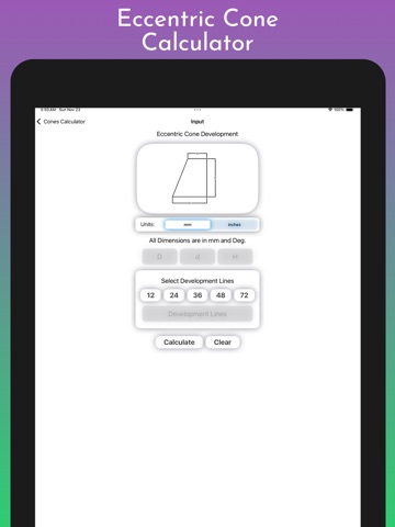 Cones Calculator iPad screenshot