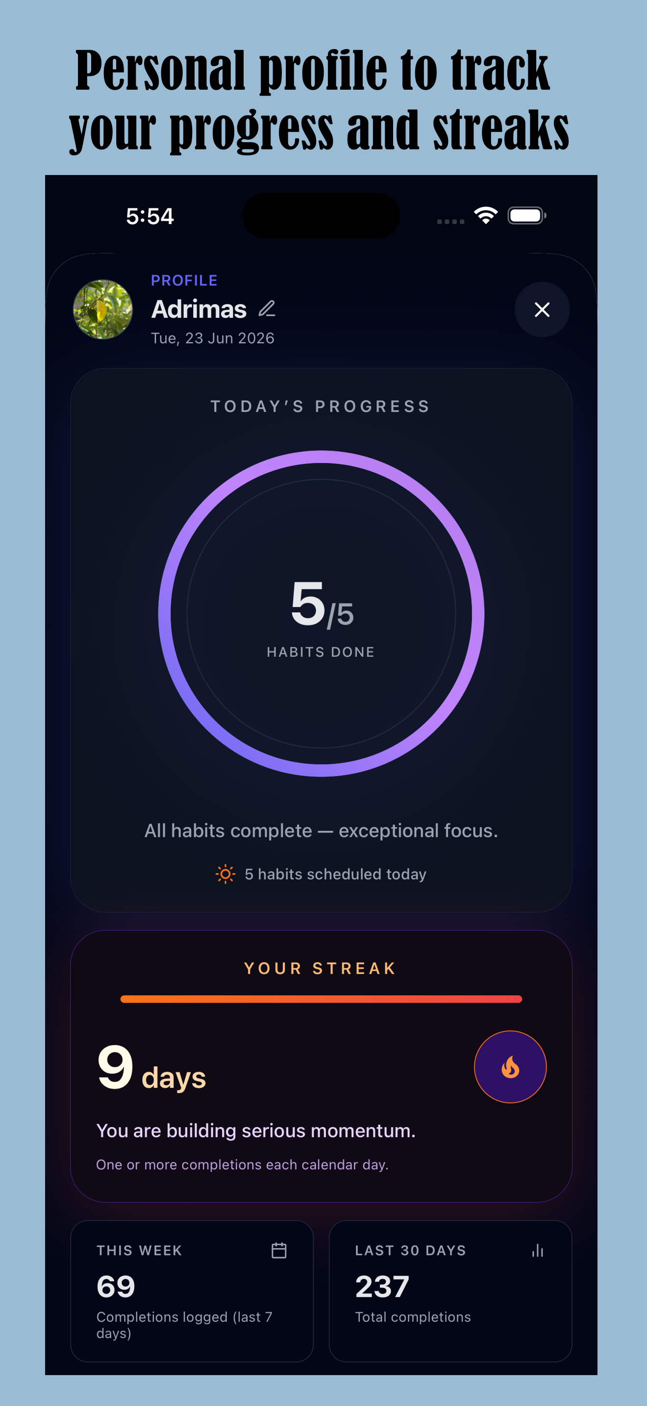 HabitCore: Daily Habit Tracker