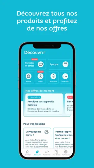 Capture d'écran de Hello Bank! Par BNP Paribas sur iPhone 3