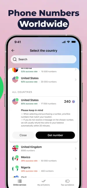 Verivo: Get Temporary SMS Code screenshot 2