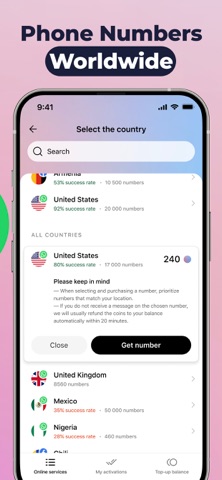 Verivo: Get Temporary SMS Code Screenshot 2 of 4