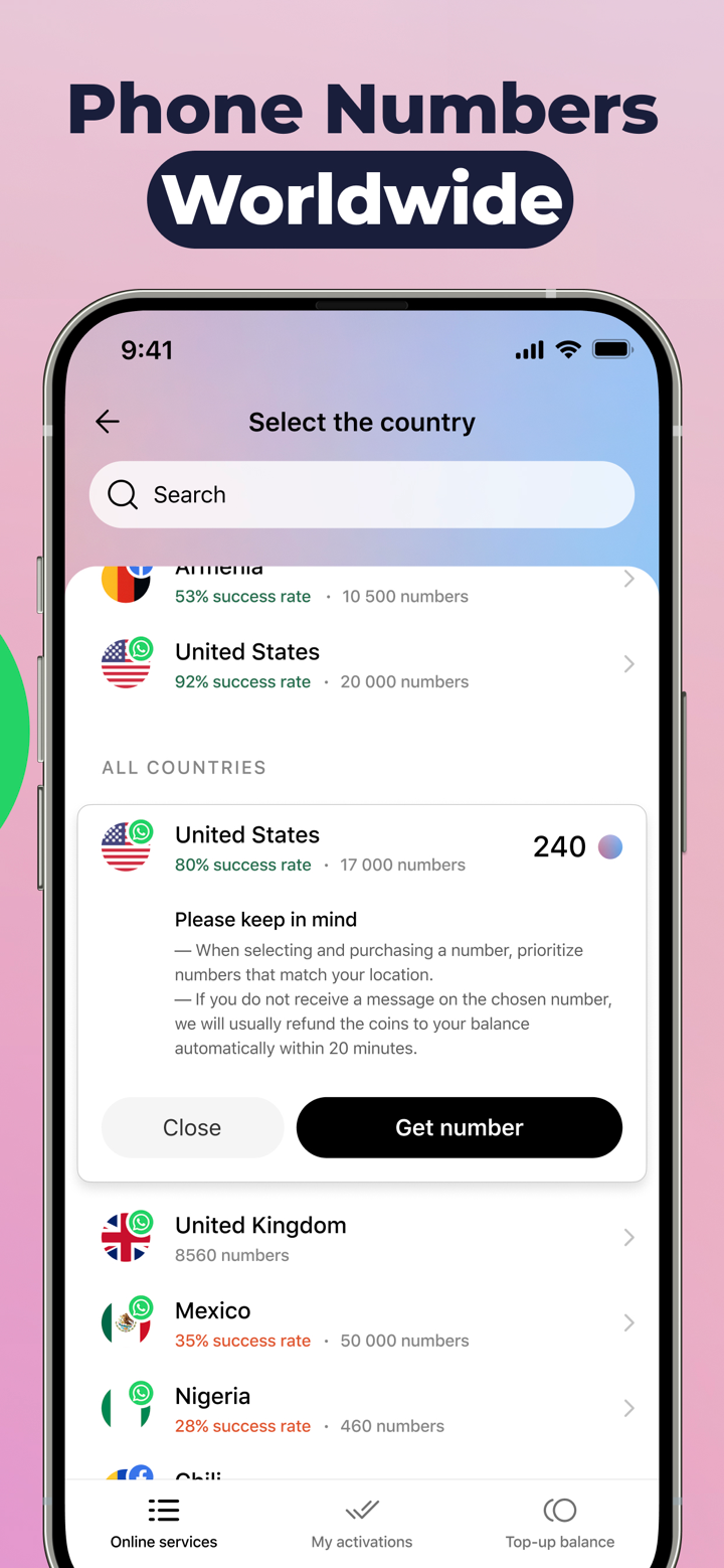 Verivo: Receive SMS Codes App screenshot 2