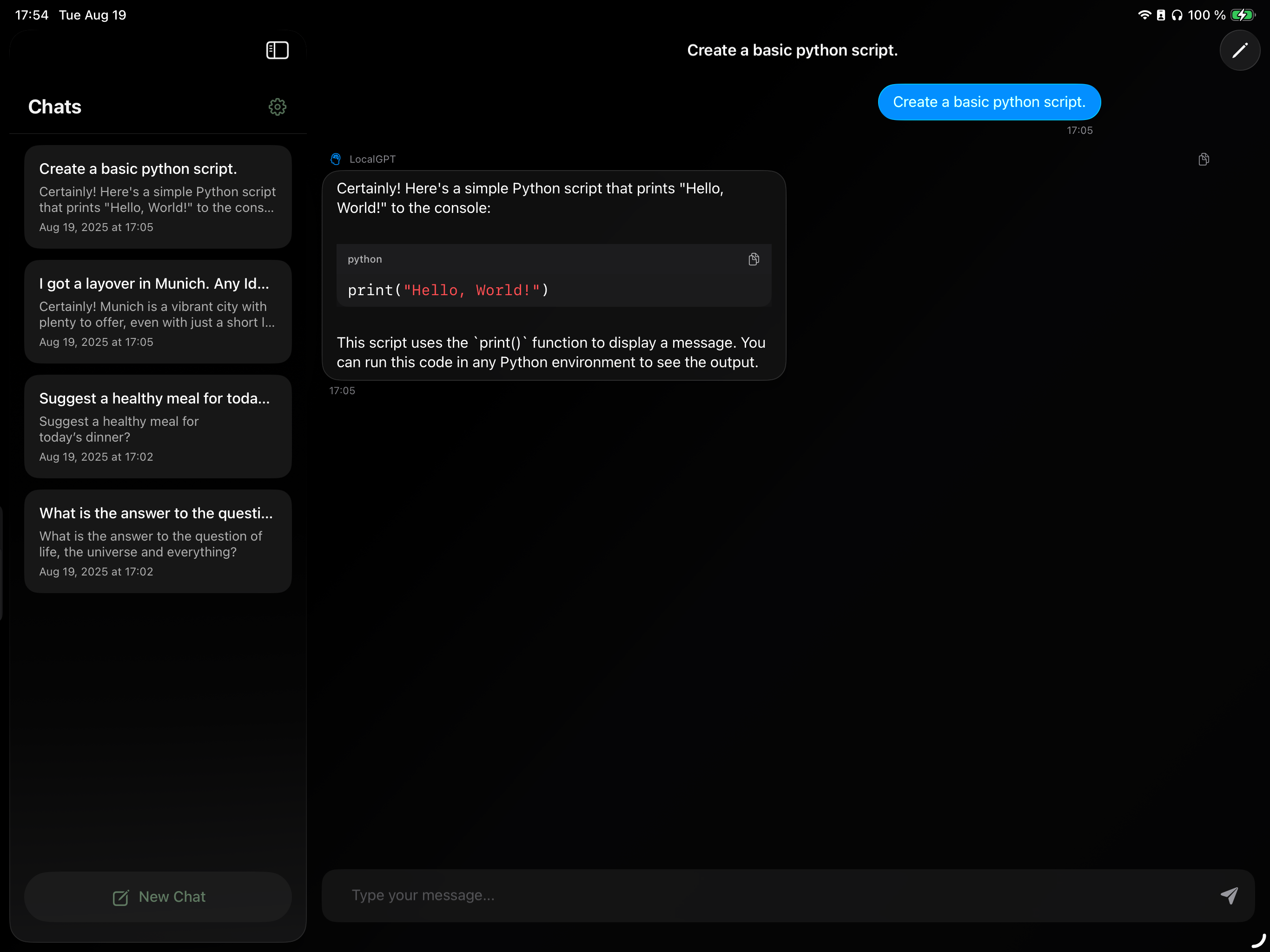 LocalGPT - offline Chatbot