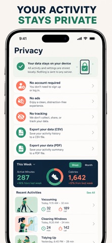 卡路里计算器-家务运动健身打卡记录 screenshot