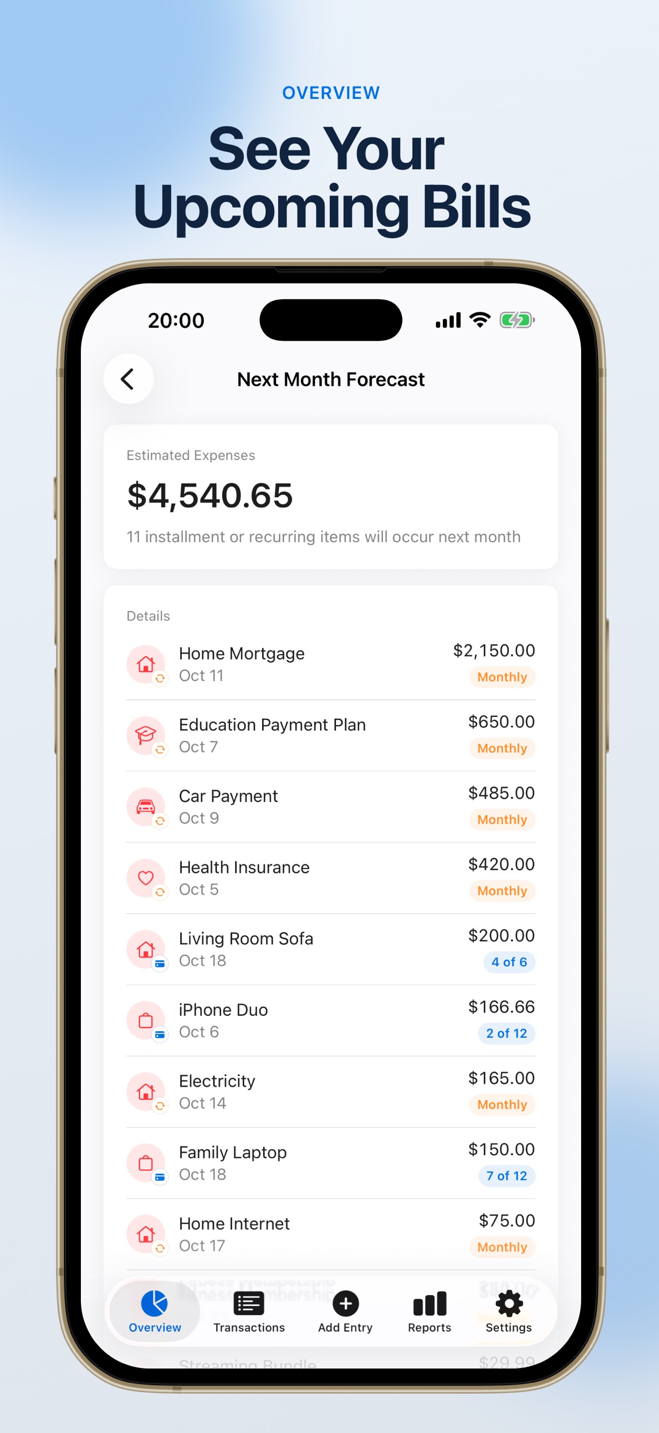 Screenshot 2 of Clear Bill Planner: Plan Ahead