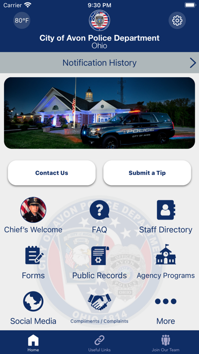 Avon, OH Police Screenshot