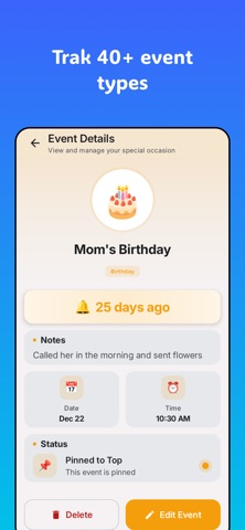 Memento: Event Reminder Screenshot 2 of 5