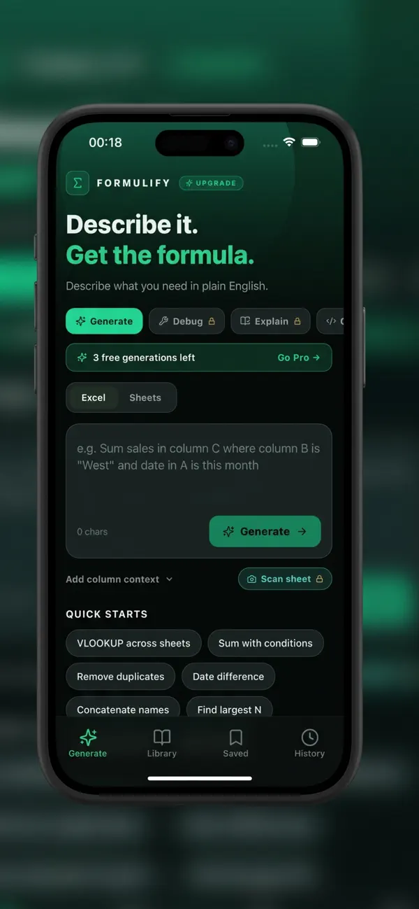Screenshot #2 pour Excel Formula Generator