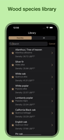 Wood Log Calculator iPhone screenshot