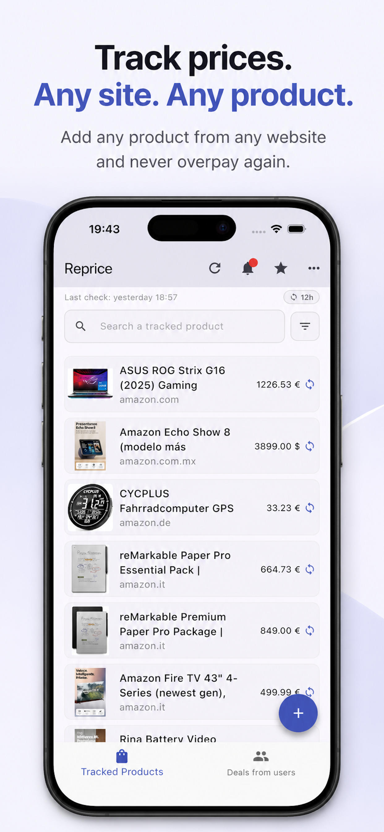 Price Tracker · Reprice