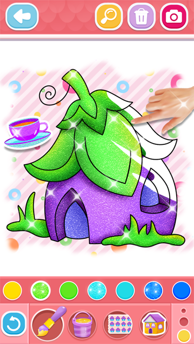 Glitter House coloring game Screenshot