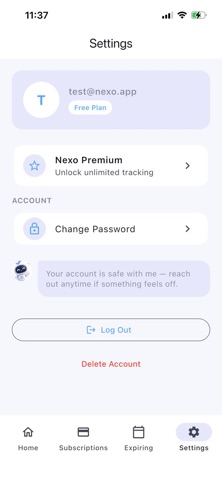 Nexo Subscriptions & Reminders Screenshot 2 of 4