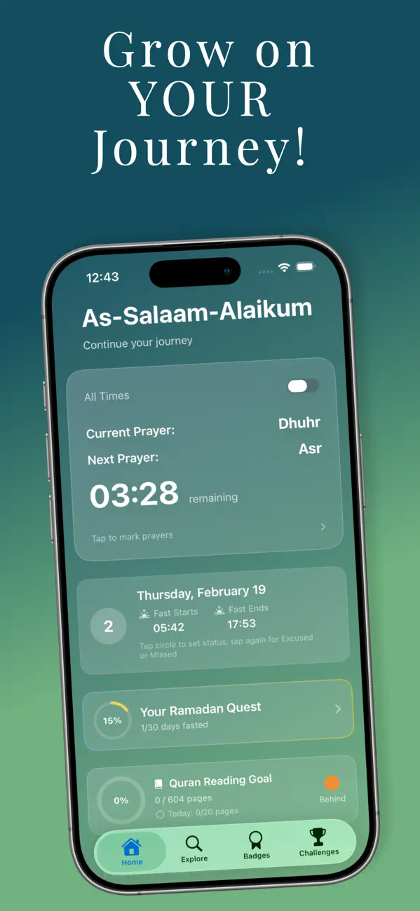 Screenshot #1 pour Niyyah Journey- Prayer & Quran