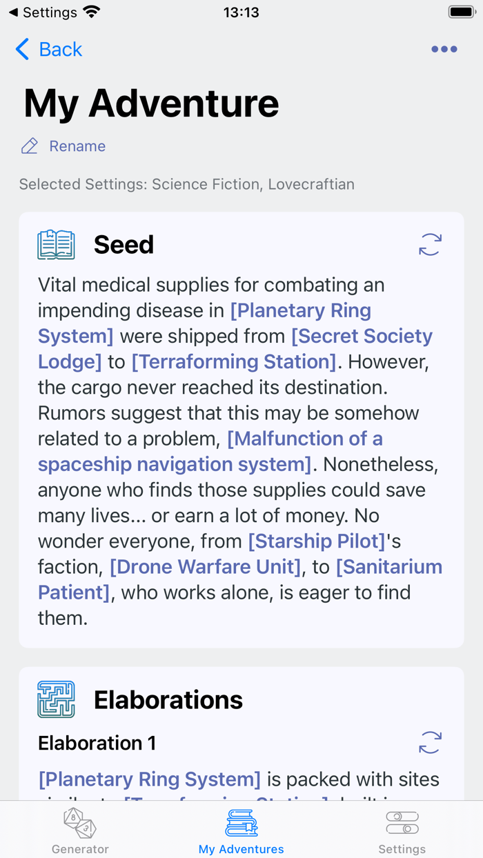 Familiar - TRPG Seed Generator
