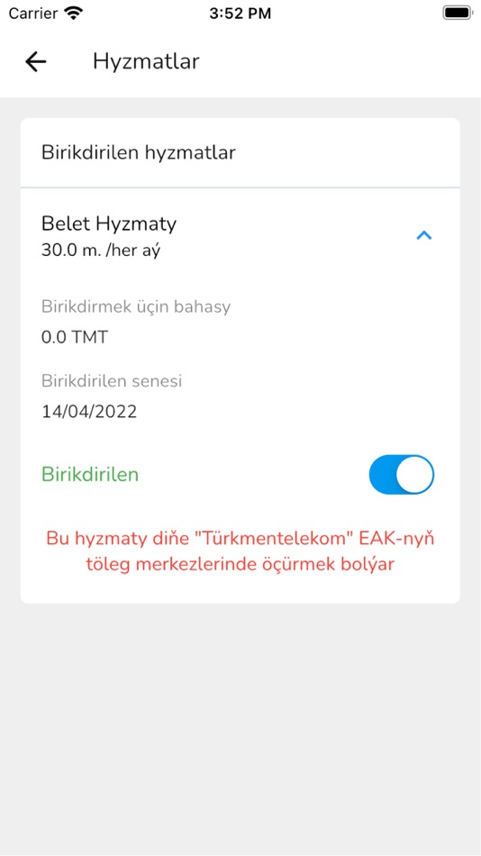 #2. Telekom (iOS) Podle: EAK Turkmentelekom