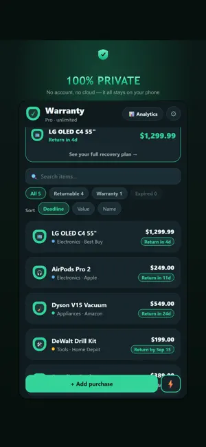 Warranty Tracker & Receipts screenshot 3