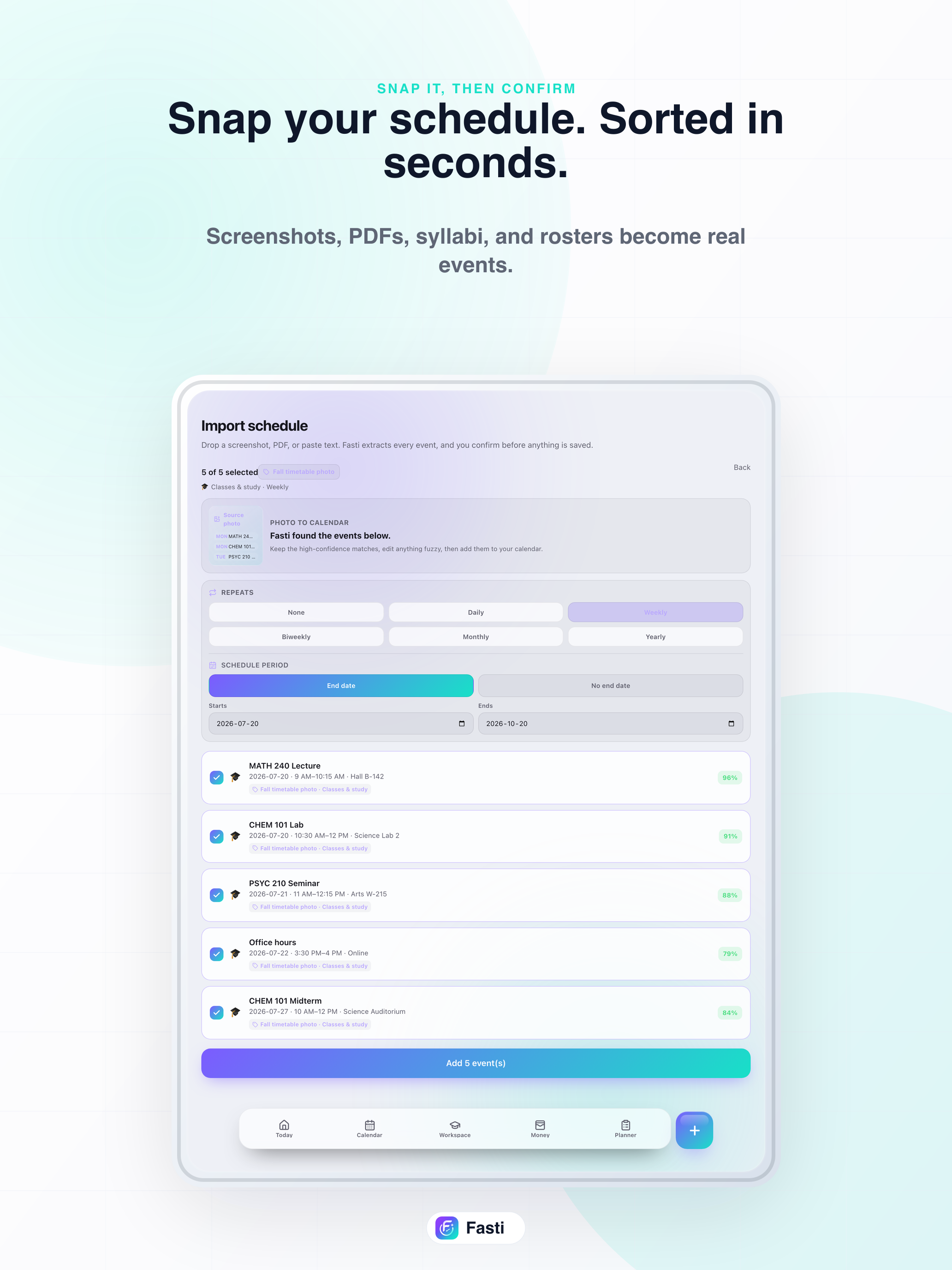 Fasti: Class Schedule Planner screenshot 9