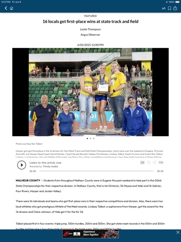 Argus Observer iPad screenshot