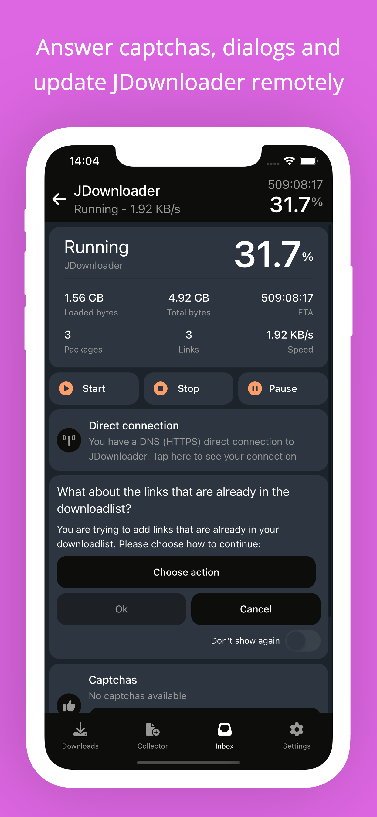MyJDownloader Remote