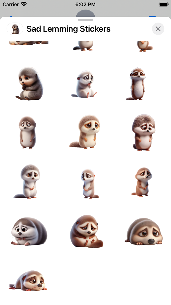 Sad Lemming Stickers