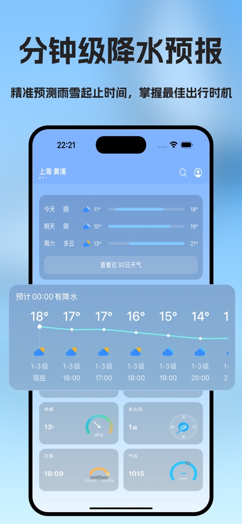 天气预报-实况天气 - Leverage the app's minute-by-minute precipitation forecasts and detailed hourly temperature graphs to optimize travel and outdoor plans.