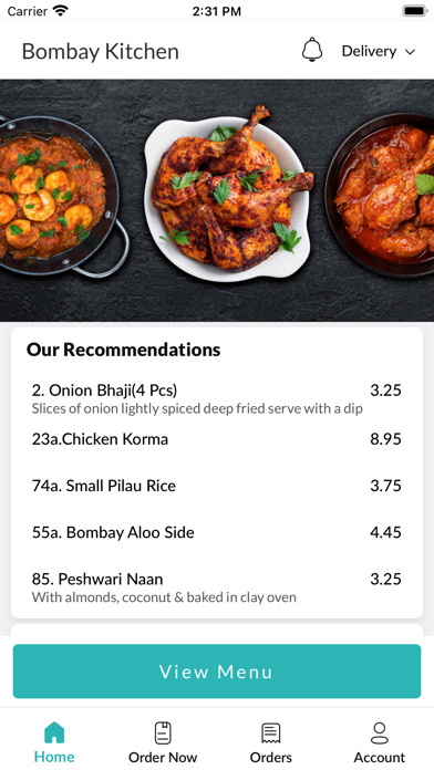 Bombay Kitchen, Screenshot