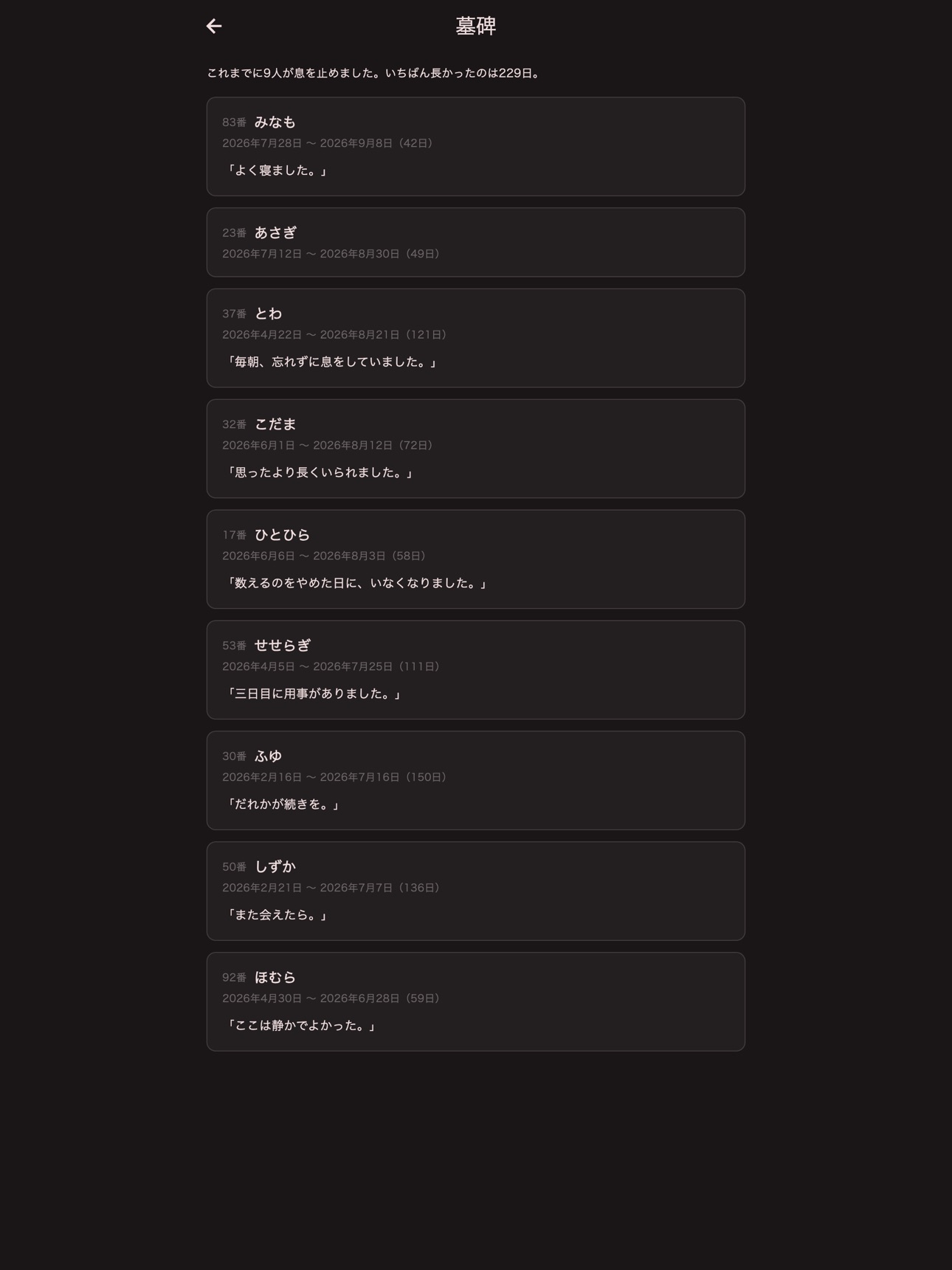 Screenshot 5 of 百命 一日一度、息をする