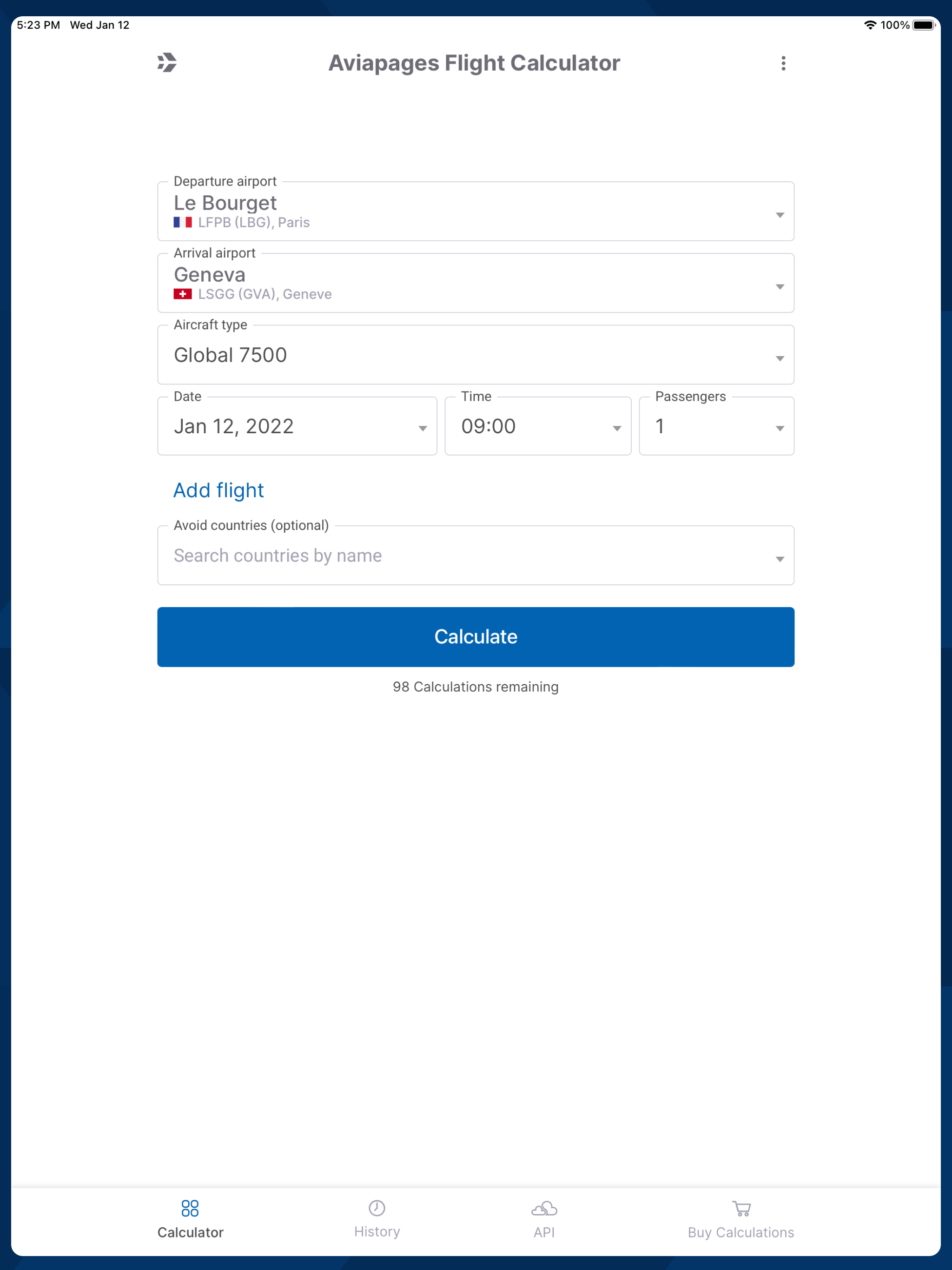 Flight Time Calculator