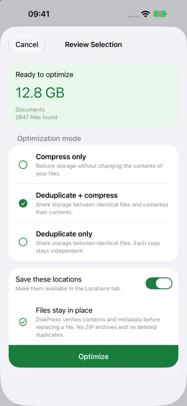 DiskPress for Files screenshot 5 of 7